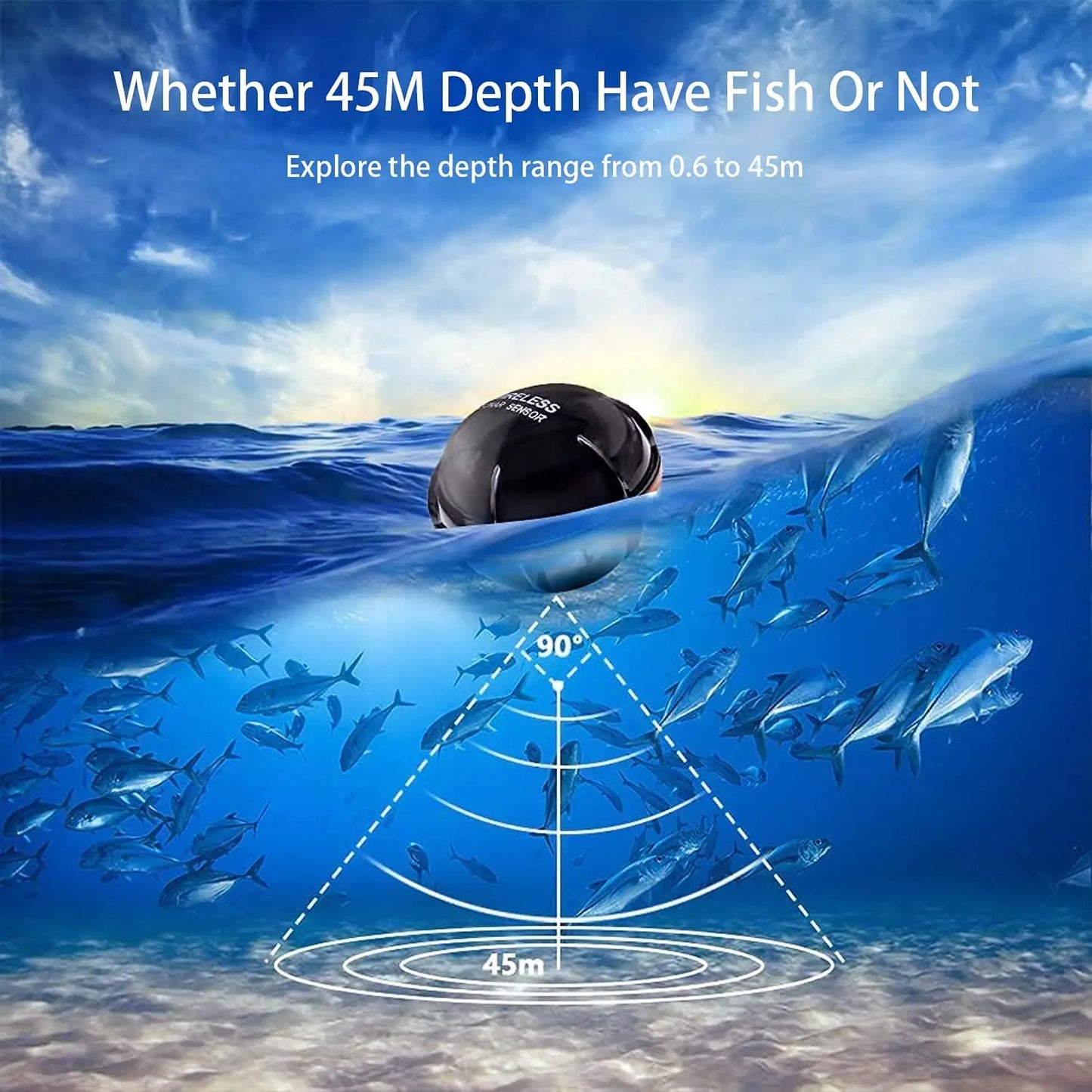 Portable Wireless Sonar Fish Finder – Underwater Echo Sounder & Fishing Alarm Detector for Anglers