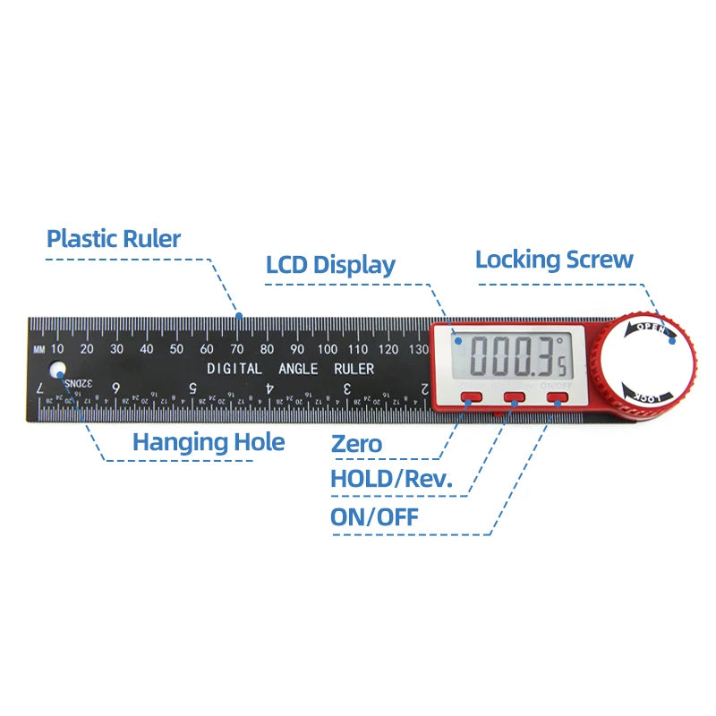 Digital Goniometer Protractor – 360° Electronic Angle Measurement Tool for Woodworking
