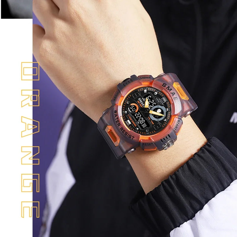 SMAEL8063 Digital Watch LED 50m Waterproof Military Wristwatch Male Clocks Mens Watches Stopwatches Alarm Clock Sport Watches