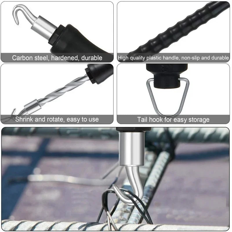Semi-Automatic Rebar Tying Machine – Wire Knotting Pliers with Straight Pull Bar Binding Hook for Construction