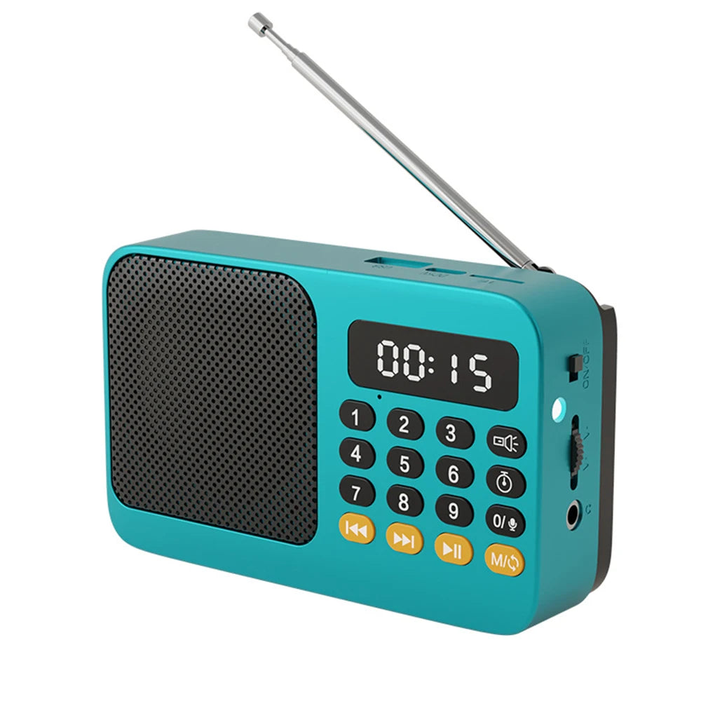 Portable Radio Music Player Handheld Rechargeable Digital FM USB TF MP3 Player Speaker Devices Supplies With LED Display Radio 