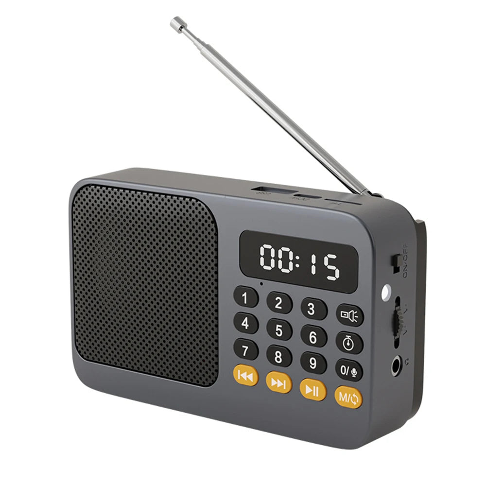 Portable Radio Music Player Handheld Rechargeable Digital FM USB TF MP3 Player Speaker Devices Supplies With LED Display Radio 