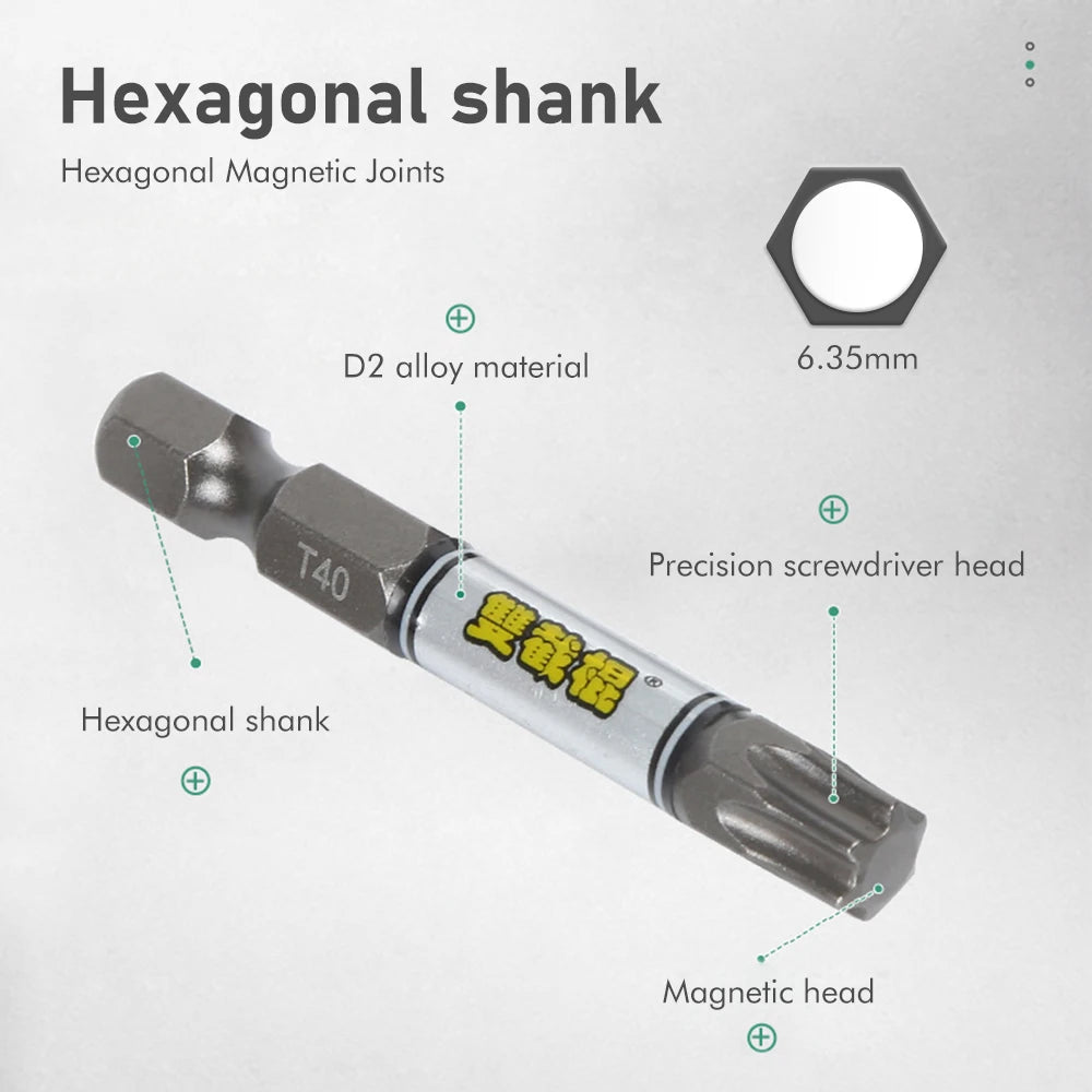 1/4 Screwdriver Bit Set Impact Drill Batch Head Torx Hexagonal Cross Head Magnetic Tamper Proof Screwdriver Bits