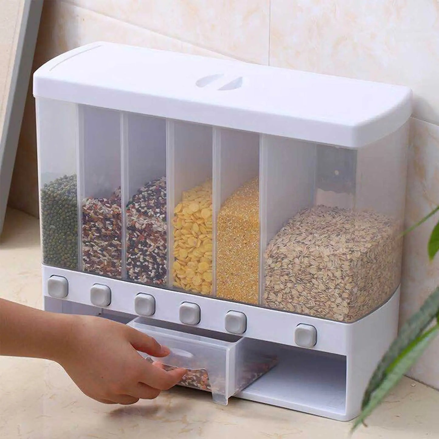 Multifunctional Rotating Food Storage Box With Lid Moisture Insect Proof Grain Organizer Moisture Proof Separat Rice Bucket