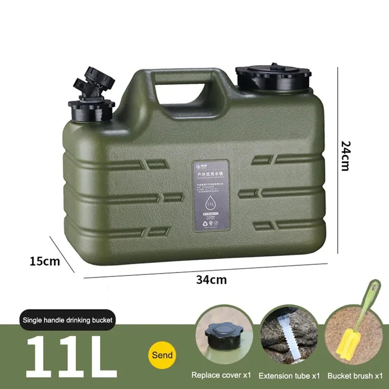 11L Water Bucket Large Capacity Portable Drinking Water Canister with Detachable Faucet No Leakage for Outdoor Travel Driving
