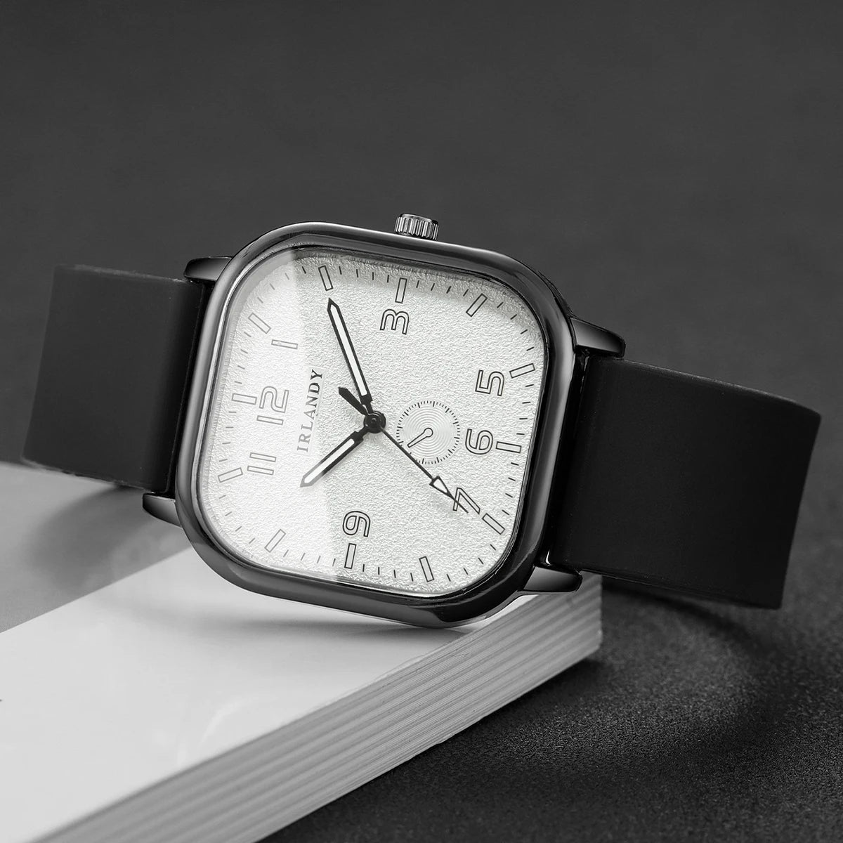 Fashion Square Women's Watch Casual Silicone Strap Quartz Watches Sports Wristwatch For Men Women Students(Without Box)