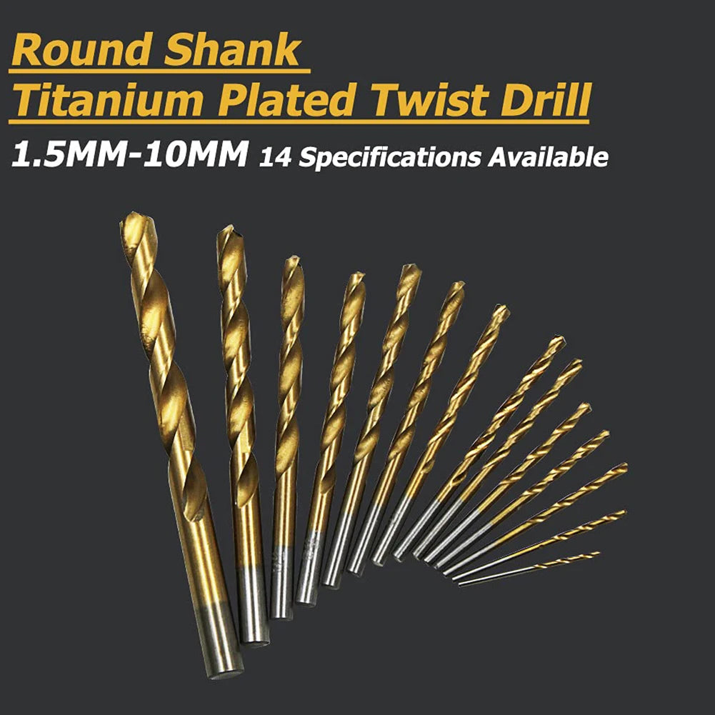 99Pcs 1.5mm - 10mm Titanium Coated Drill Bits HSS High Speed Steel Drill Bits Set Tool High Quality Power Tools