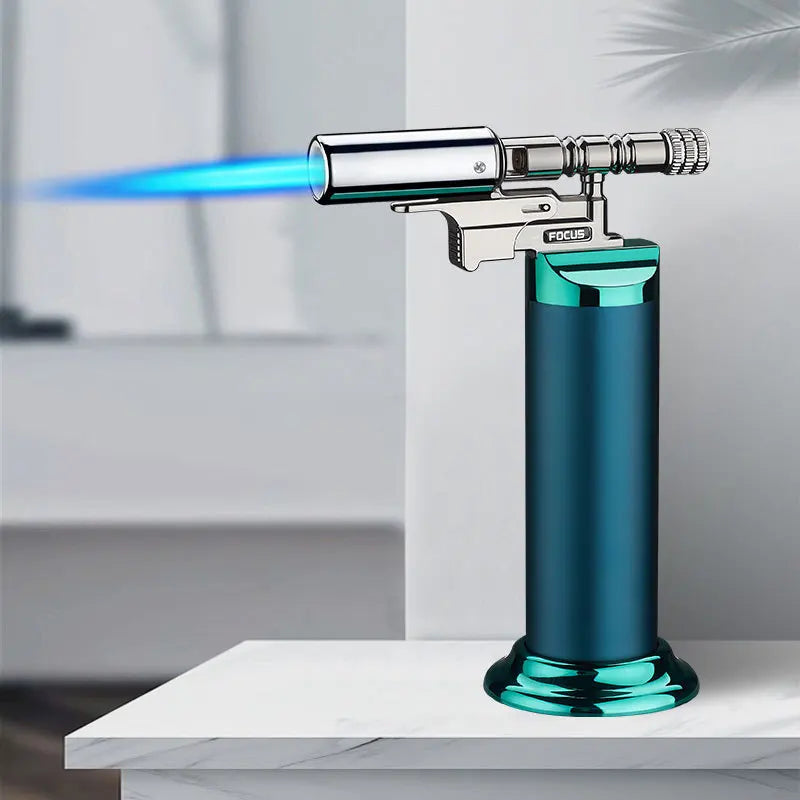 Powerful Windproof Blue Flame Jet Torch Gas Lighter Outdoor Cigar Barbecue Cooking Kitchen Butane Refillable Metal Welding Gun