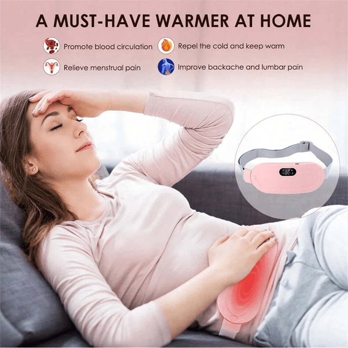 Electric Menstrual Spasm Massager Vibrator Heating Belt Suitable For Relieving Menstrual Discomfort, Keeping Waist And heating