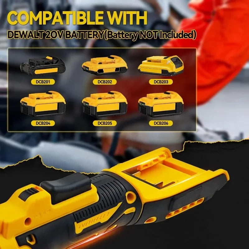 Cordless Ratchet Wrench Upgraded Extended Head Removal Screw Nut 220N.m 3/8" Electric Driver Power Tools for Dewalt 20V Battery