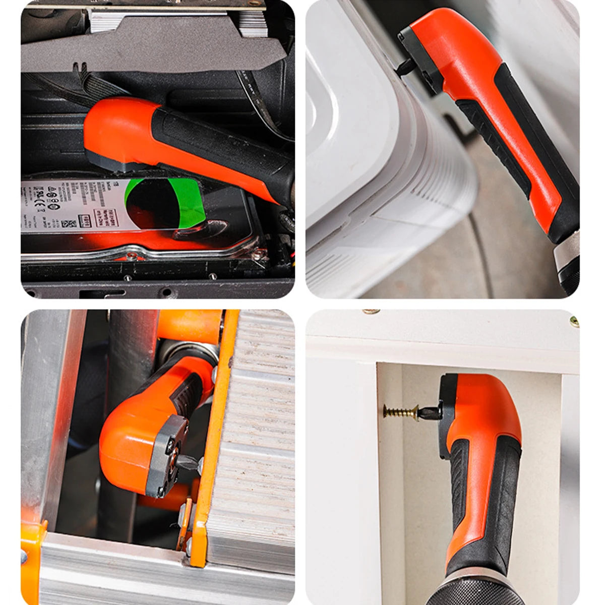 Electric Corner Screwdriver – High Torque 90° Right Angle Manual Tool (Blue & Orange)