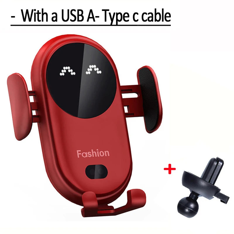 30W Wireless Car Charger & Phone Mount – Fast Charging, Intelligent Infrared Sensor, 360° Rotation