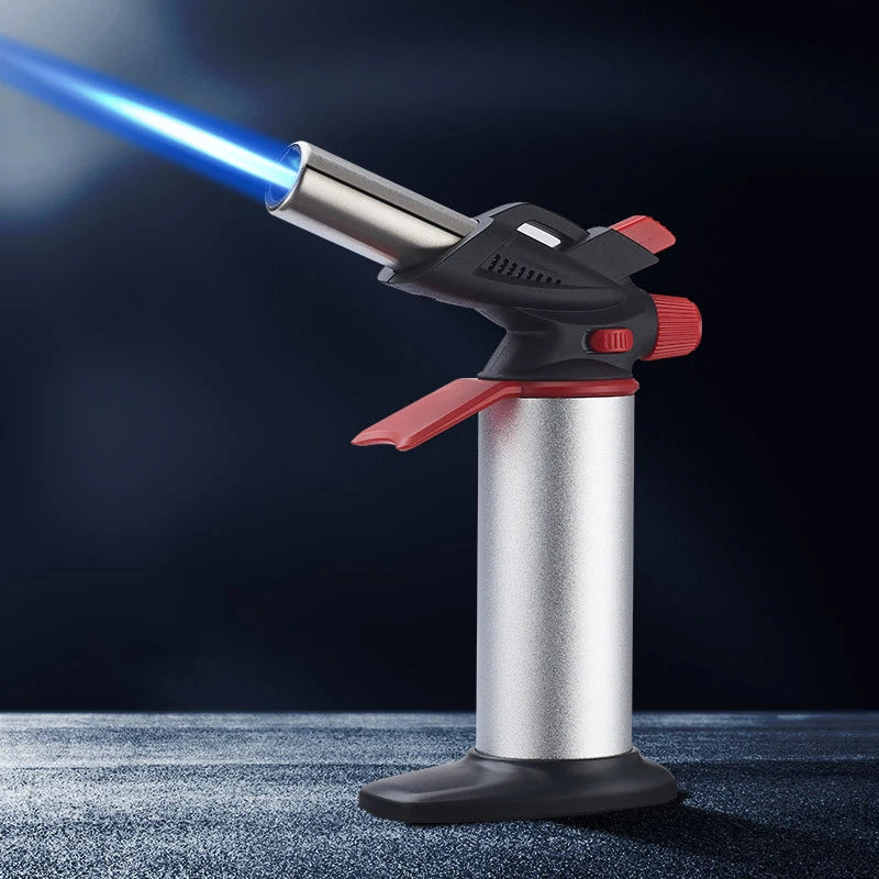 Powerful Windproof Blue Flame Jet Torch Gas Lighter Outdoor Cigar Barbecue Cooking Kitchen Butane Refillable Metal Welding Gun