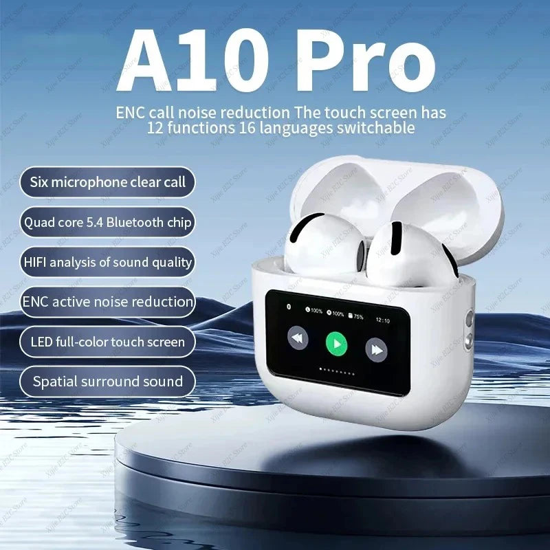 A10 Pro ANC Wireless Earphones – Bluetooth 5.3, Noise-Canceling, Waterproof Sports & Gaming Headset with Touch Controls