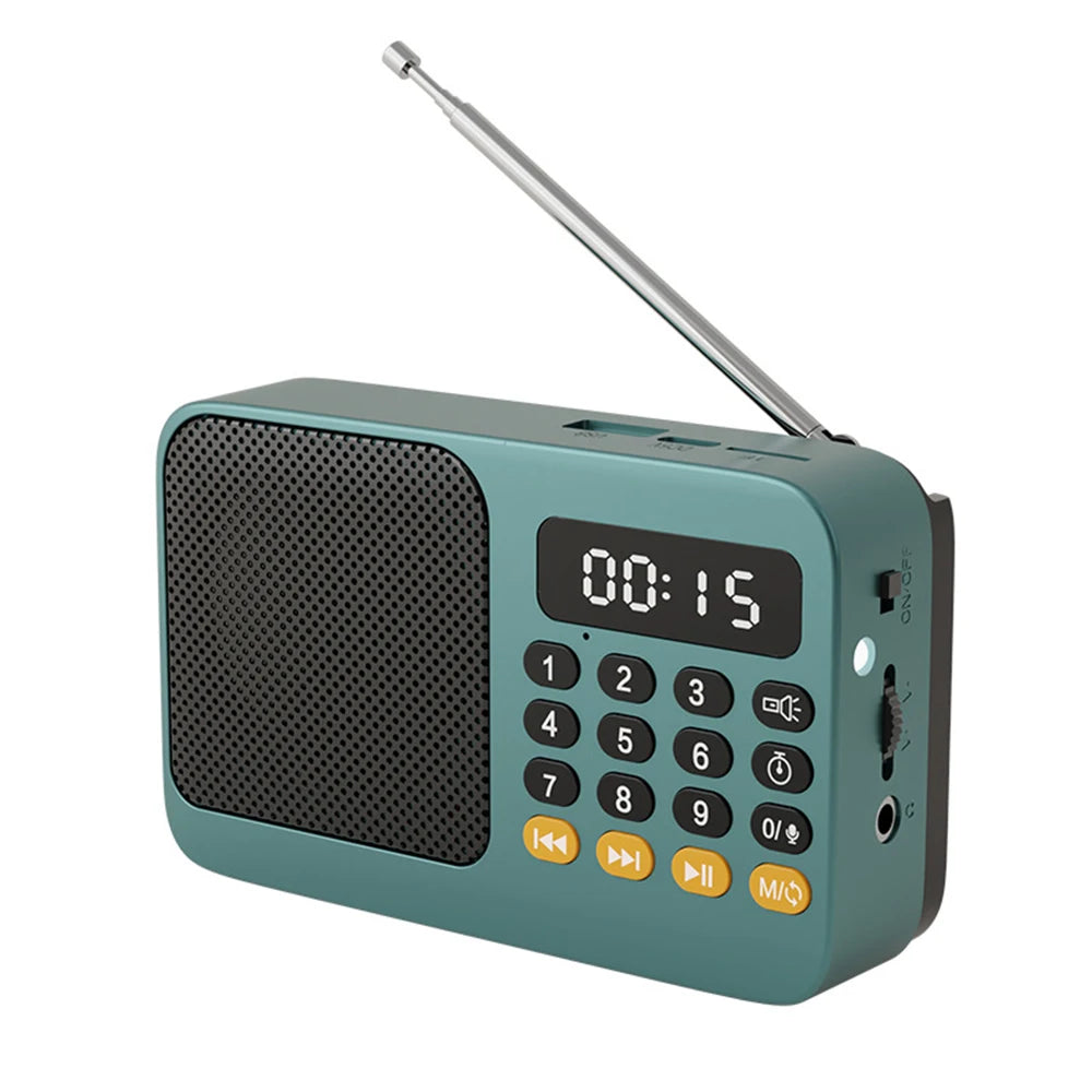 Portable Radio Music Player Handheld Rechargeable Digital FM USB TF MP3 Player Speaker Devices Supplies With LED Display Radio 