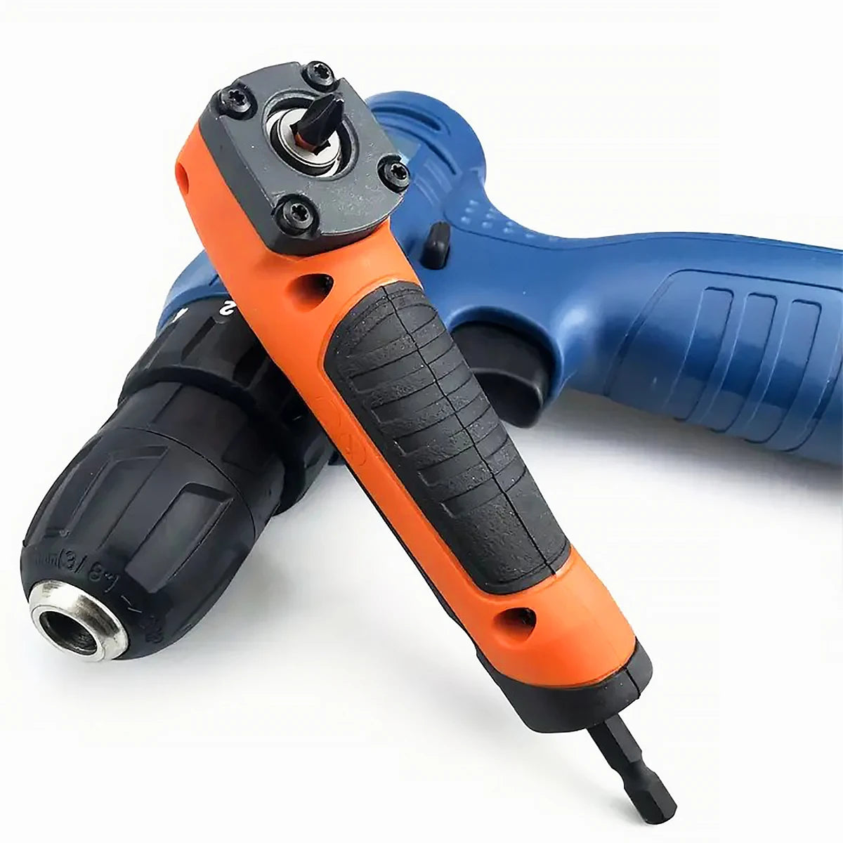 Electric Corner Screwdriver – High Torque 90° Right Angle Manual Tool (Blue & Orange)