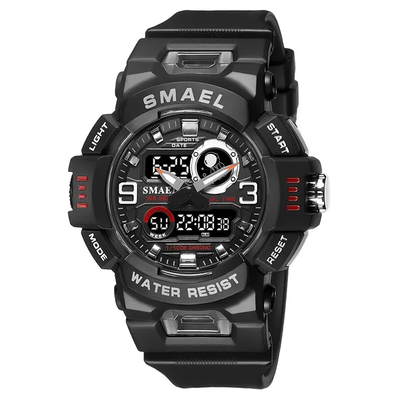 SMAEL8063 Digital Watch LED 50m Waterproof Military Wristwatch Male Clocks Mens Watches Stopwatches Alarm Clock Sport Watches