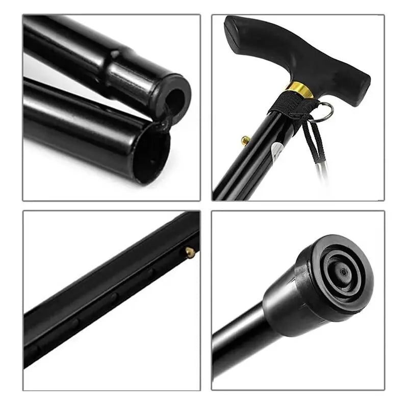 Adjustable Telescopic Folding Walking Stick – Non-Slip Aluminum Alloy Hiking Crutch for Elderly