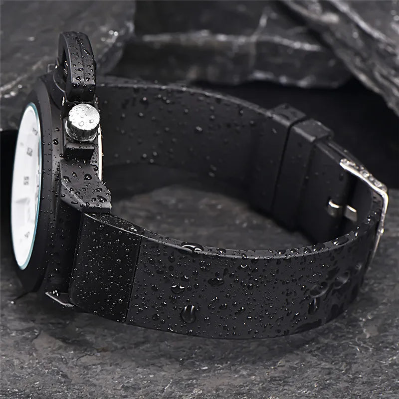Men's Big Brand Sports Watch – Military Style Quartz Watch with Date, Rubber Band | Casual Gift for Boys & Students