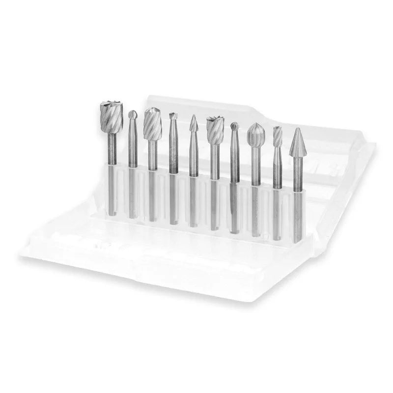 10pcs HSS Router Bits Wood Cutter Milling Fits Dremel Rotary Tool Set 1/8" 3mm Shank Carpentry Router Bits For Rotary Tools DIY