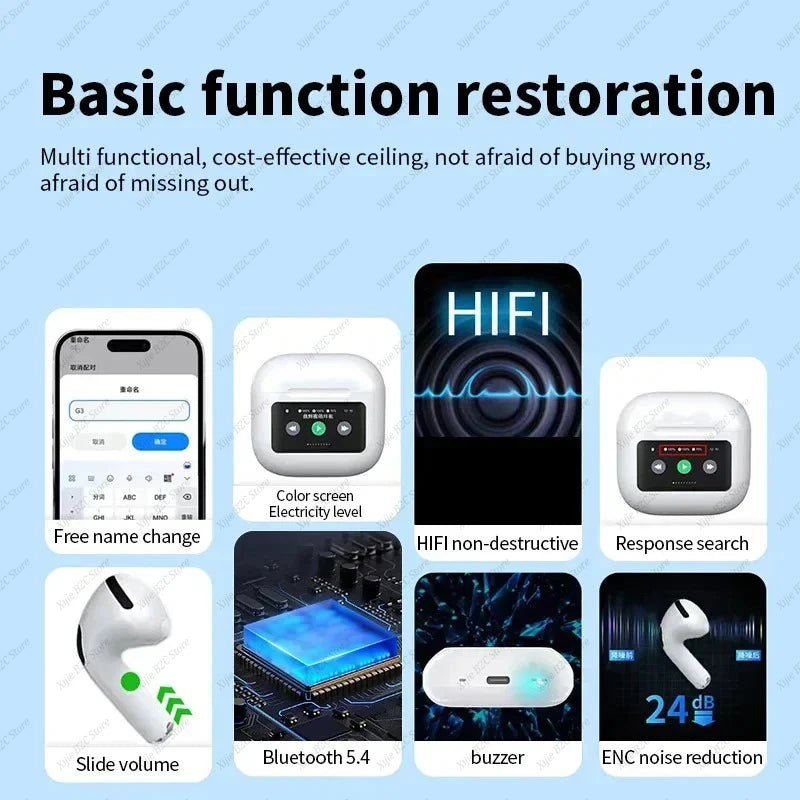 A10 Pro ANC Wireless Earphones – Bluetooth 5.3, Noise-Canceling, Waterproof Sports & Gaming Headset with Touch Controls