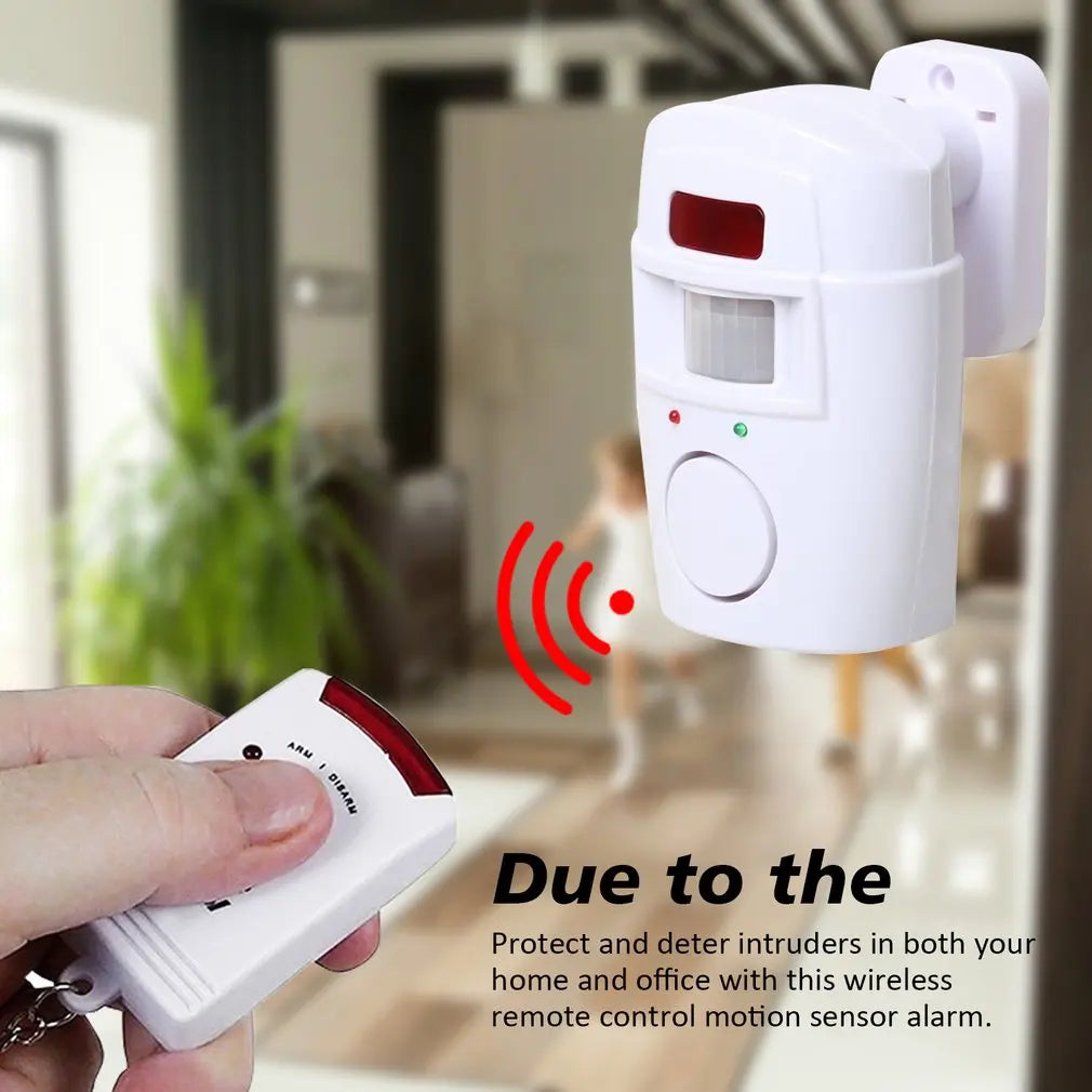 Wireless Motion Sensor Alarm – Indoor/Outdoor Security Detector with Remote Control for Home & Garage