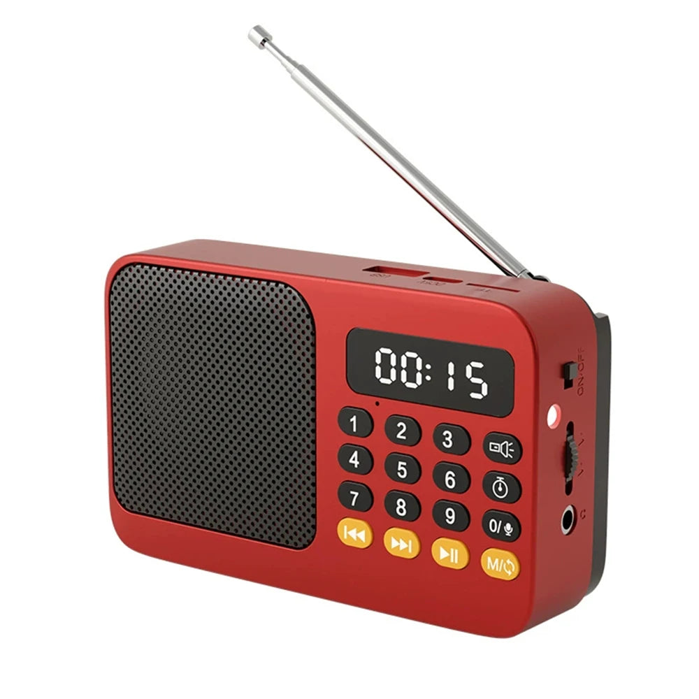 Portable Radio Music Player Handheld Rechargeable Digital FM USB TF MP3 Player Speaker Devices Supplies With LED Display Radio 