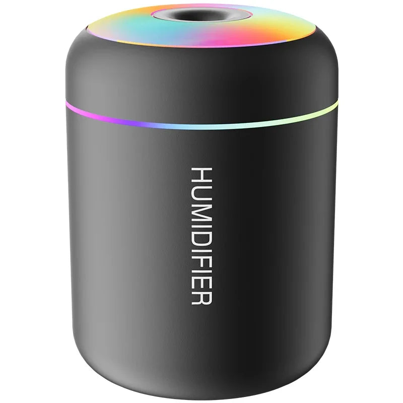 180ML Mini USB Air Humidifier – Electric Aroma Diffuser & Essential Oil Mist Maker with LED Lights for Car, Home, Bedroom