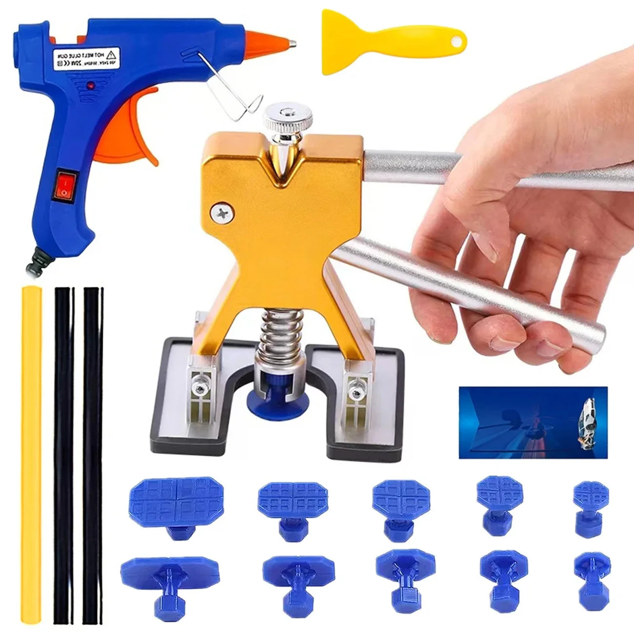 Car Dent Puller Kit – Paintless Suction Cup Lifter for Auto Body & Hail Dent Removal