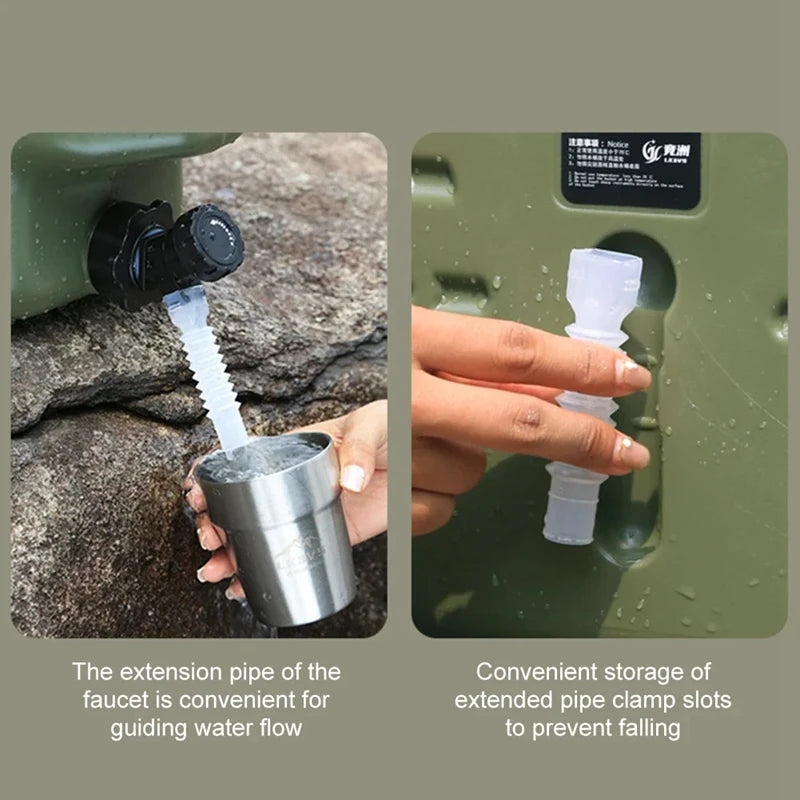 11L Water Bucket Large Capacity Portable Drinking Water Canister with Detachable Faucet No Leakage for Outdoor Travel Driving