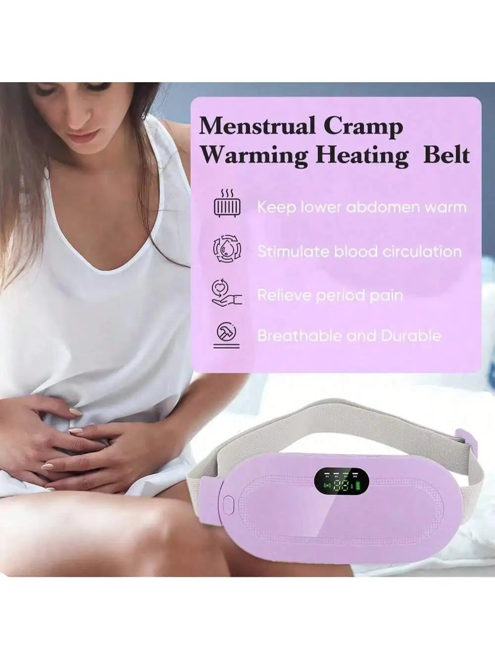 Electric Menstrual Spasm Massager Vibrator Heating Belt Suitable For Relieving Menstrual Discomfort, Keeping Waist And heating