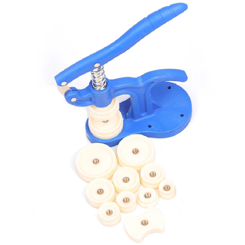 Pressure Repair Press Tool Watch Back Closer Watchmaker tools Case Crystal Glass Hand-tools with 12 plastic dies Accessory