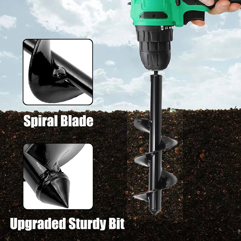 Heavy Duty Garden Auger Drill Bit – Spiral Bit for Planting, Bulbs & Post Hole Digging