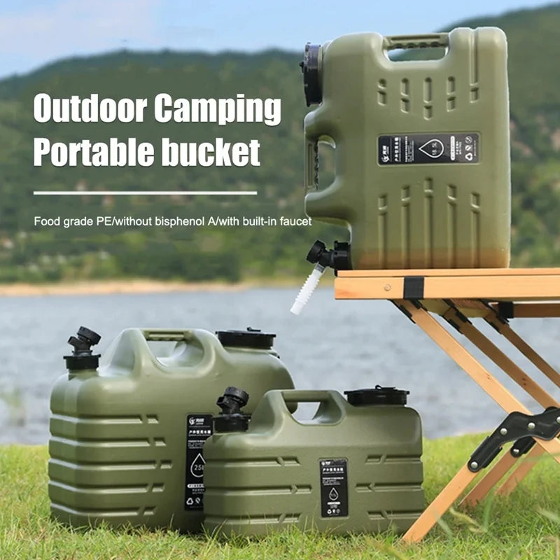 11L Water Bucket Large Capacity Portable Drinking Water Canister with Detachable Faucet No Leakage for Outdoor Travel Driving