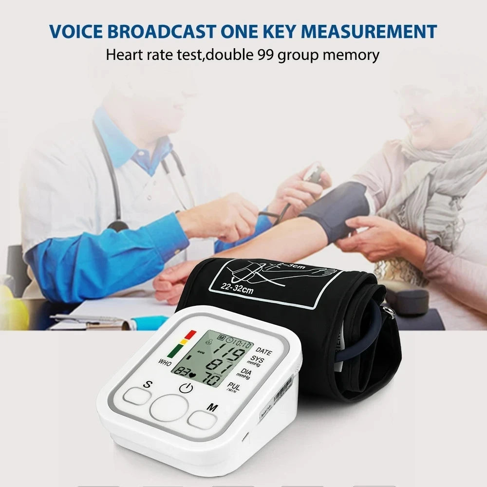 Automatic Arm Blood Pressure Monitor – Digital Tonometer, Portable Medical BP & Heart Rate Monitor Equipment Ask ChatGPT