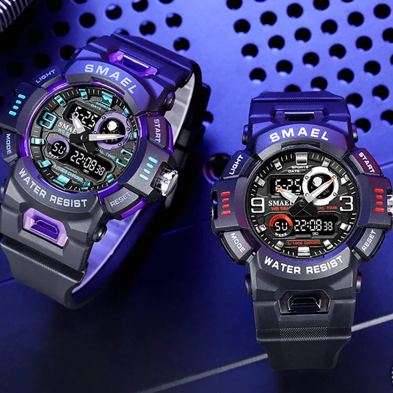 SMAEL8063 Digital Watch LED 50m Waterproof Military Wristwatch Male Clocks Mens Watches Stopwatches Alarm Clock Sport Watches