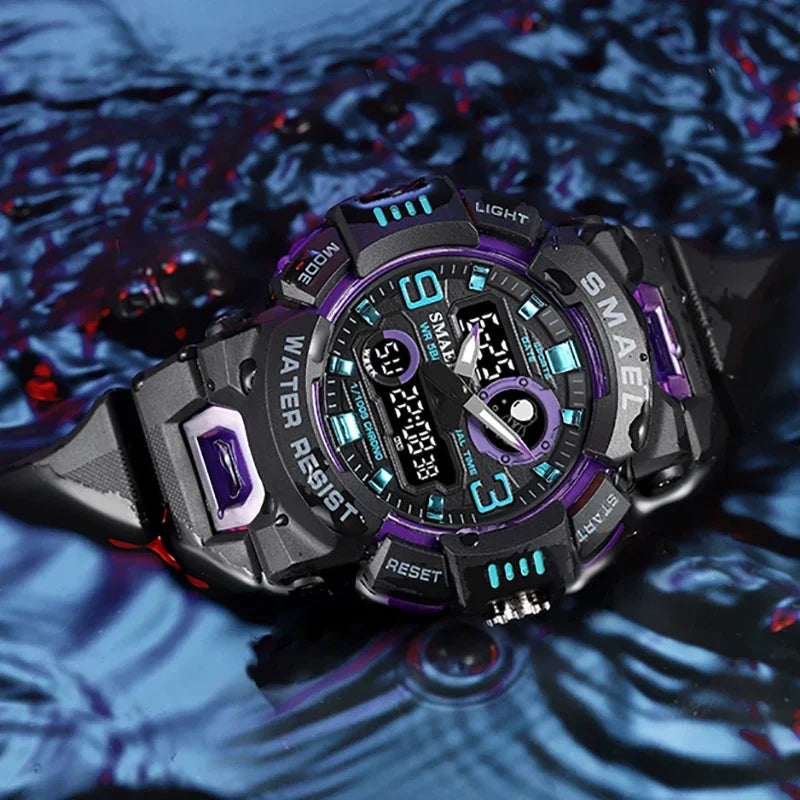 SMAEL8063 Digital Watch LED 50m Waterproof Military Wristwatch Male Clocks Mens Watches Stopwatches Alarm Clock Sport Watches