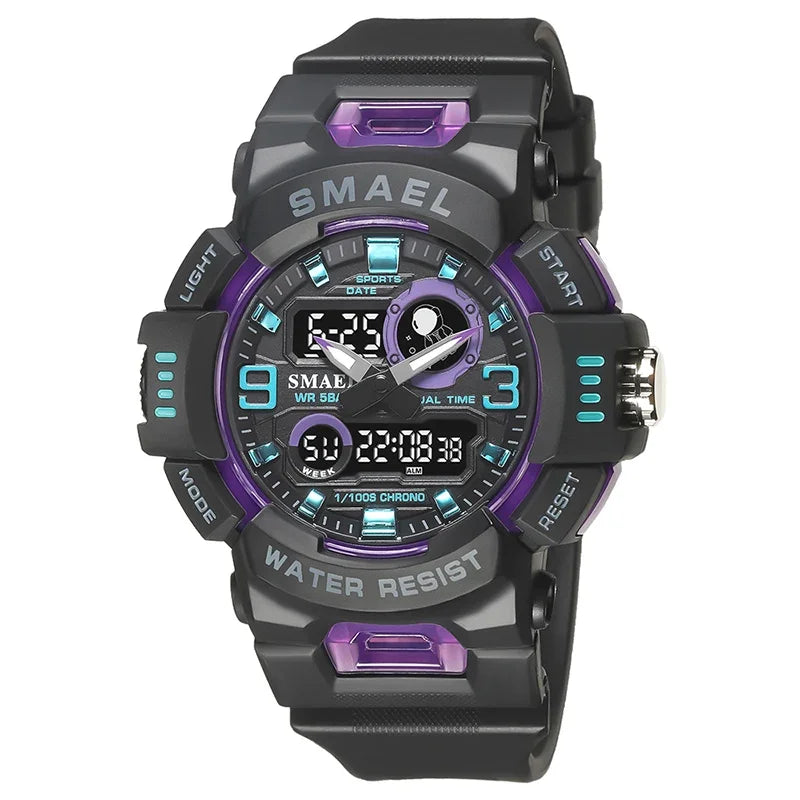 SMAEL8063 Digital Watch LED 50m Waterproof Military Wristwatch Male Clocks Mens Watches Stopwatches Alarm Clock Sport Watches