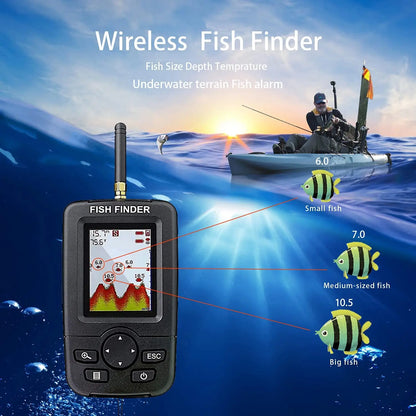 Portable Wireless Sonar Fish Finder – Underwater Echo Sounder & Fishing Alarm Detector for Anglers