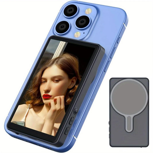 Magnetic Phone Vlog Monitor – Rear Camera Self-Timer Screen for Live Streaming & Content Creation