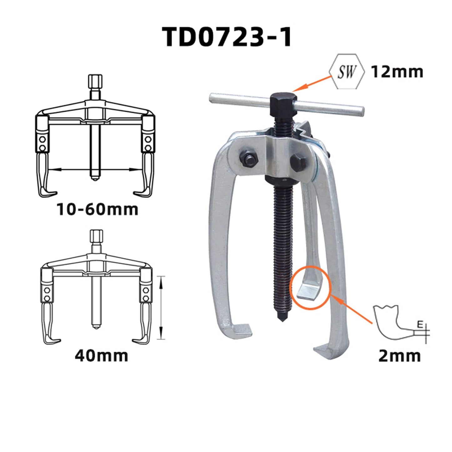 2 Jaws 3 Jaws Heavy Duty Bearing Puller Remover Machine Car Repair Tool Forging Jaw Gear Puller Adjustable Clamping