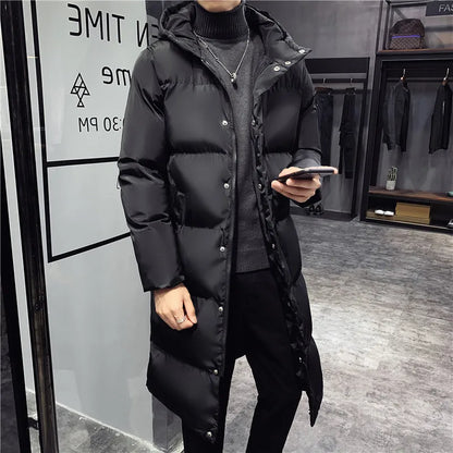 Men's Winter Parka - Hooded Casual Long Down Cotton Jacket - High-Quality Thick Warm Coat - Plus Size M-5XL