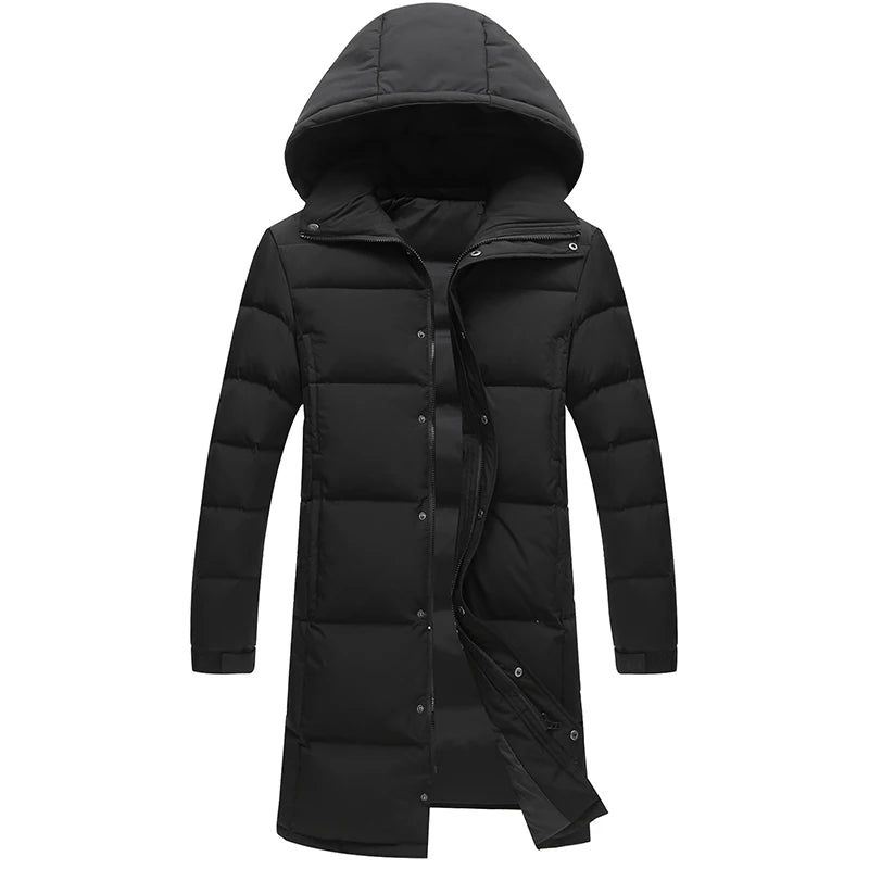 Men's Winter Parka - Hooded Casual Long Down Cotton Jacket - High-Quality Thick Warm Coat - Plus Size M-5XL