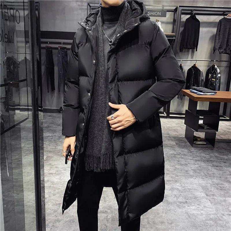 Men's Winter Parka - Hooded Casual Long Down Cotton Jacket - High-Quality Thick Warm Coat - Plus Size M-5XL