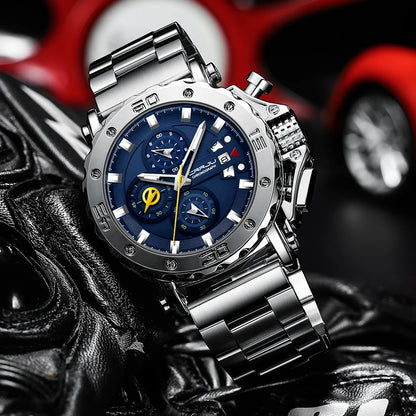 Relogio Masculino CRRJU Sport Chronograph Mens Watches Top Brand Luxury Full Steel Quartz Clock Waterproof Big Dial Watch Men
