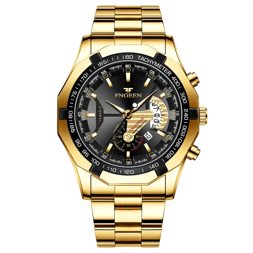 FNGEEN Men Quartz Watches Fashion Concept Decorative Dial Casual Military Sports Wristwatch Waterproof Date Luxury Men's Clock