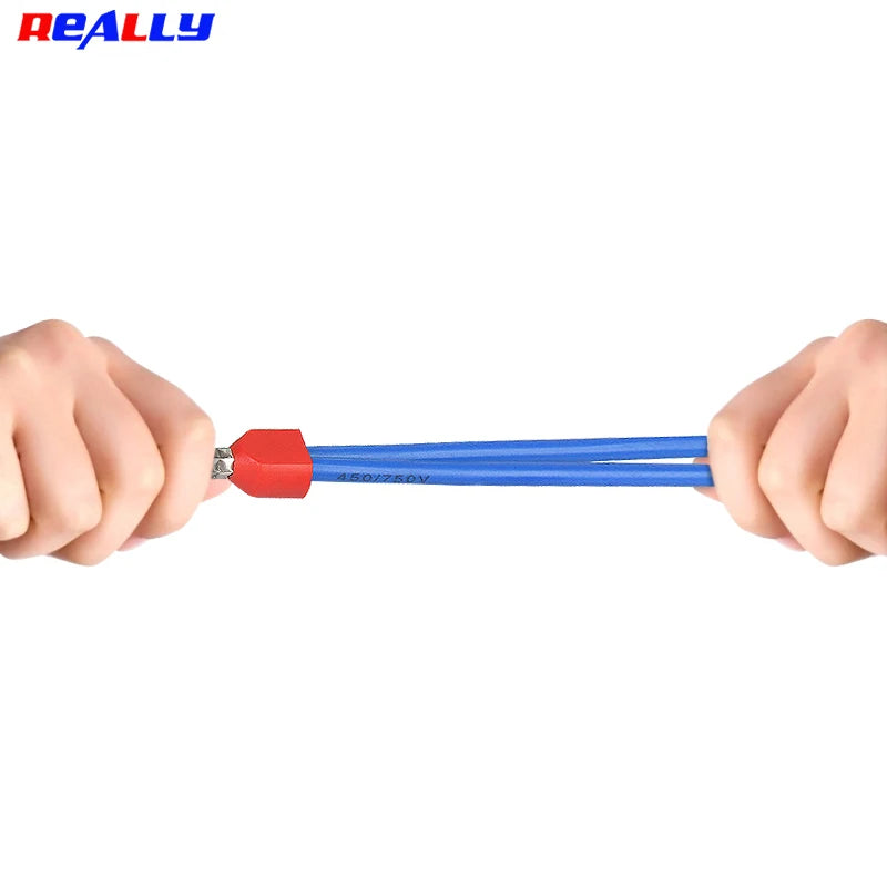 130/380/600PCS TE double wire tube type pre-insulated terminal European pin type cold pressed terminal pin type copper tube end