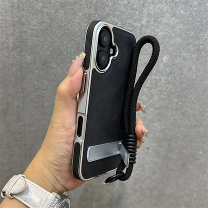 Business Plating Leather Case for iPhone 16 15 11 12 13 Pro Max 16 Plus