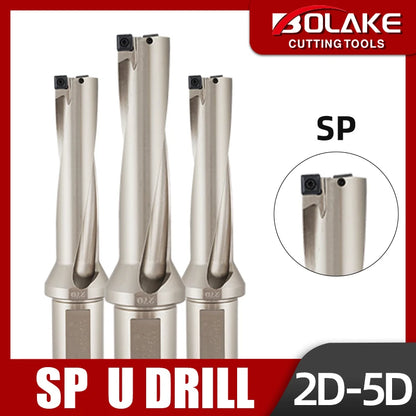 BOLAKE SP Series Drill Bites Insert Drill Metal Drill Bits 08mm-12mm Depth 2D Indexable U Drill Machinery Lathes CNC Water