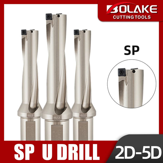 BOLAKE SP Series Drill Bites Insert Drill Metal Drill Bits 08mm-12mm Depth 2D Indexable U Drill Machinery Lathes CNC Water